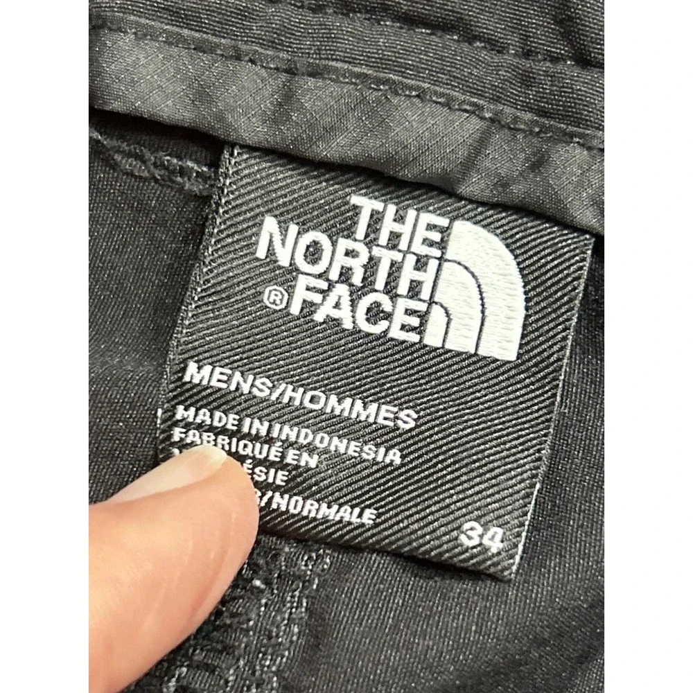 Mens The North‎ Face Hiking Pants Black Straight Leg Nylon Stretch Sz 34